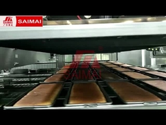 Linea di produzione automatica di pane tostato, con coperchio, senza coperchio, forno a galleria